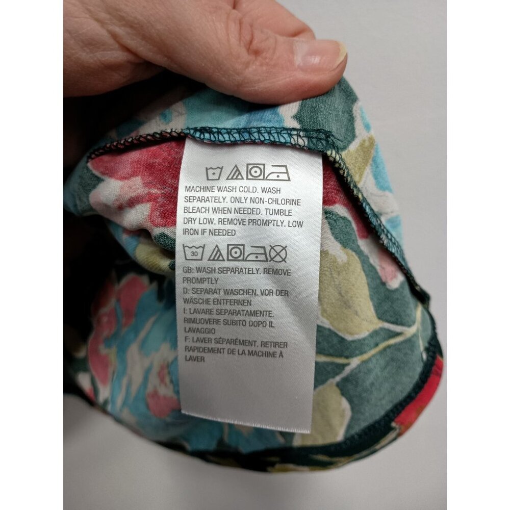 Susan‎ Graver Top Womens Size XL Floral Liquid Knit Ruffle BOHO Garden Fairy - Picture 6 of 11